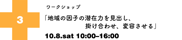 ワークショップ「地域の因子の潜在力を見出し、掛け合わせ、変容させる」