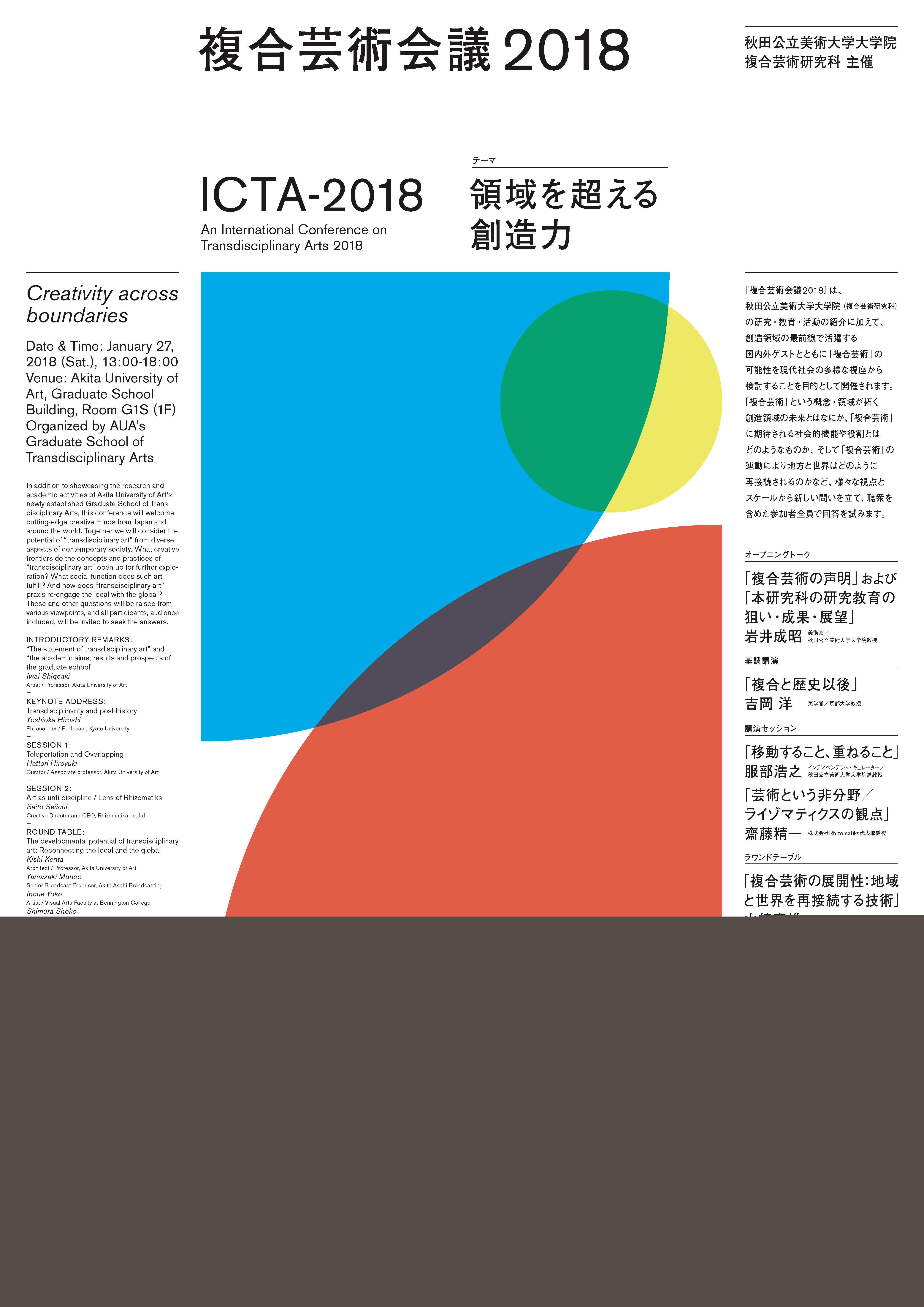 複合芸術会議2018 (ICTA2018)